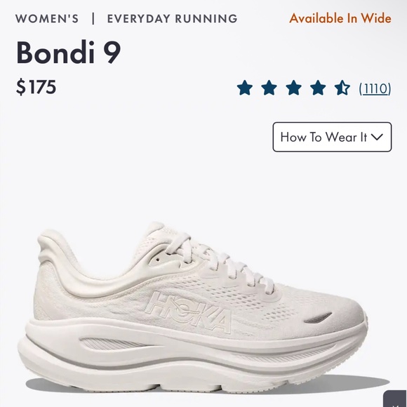 Hoka Women's Bondi 9 Running Sneakers Size 7, White, $175 Retail, No Box - Picture 1 of 8